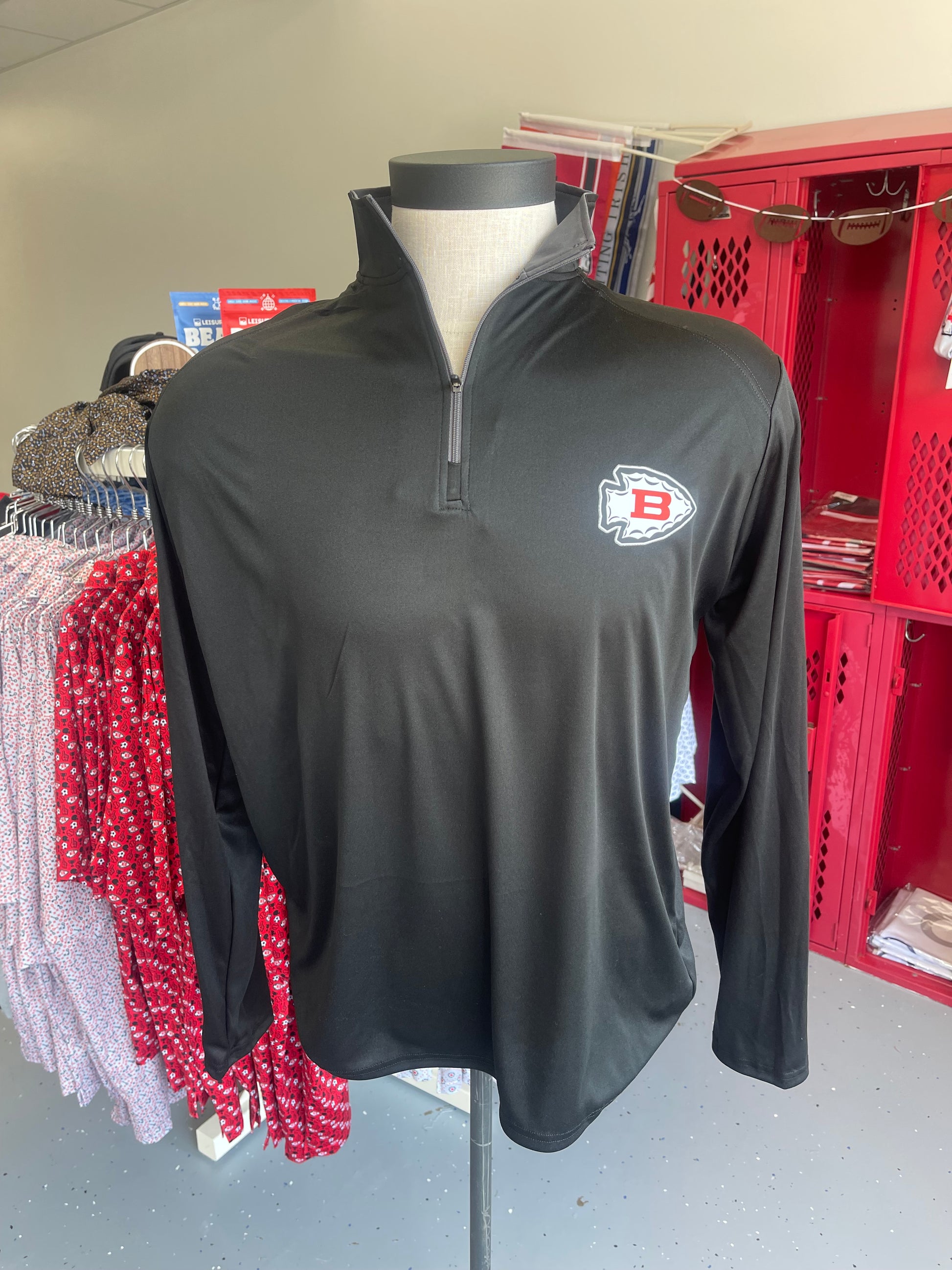 Biloxi - Men's Quarter Zip Pullover Black - Badger B Core Polyester