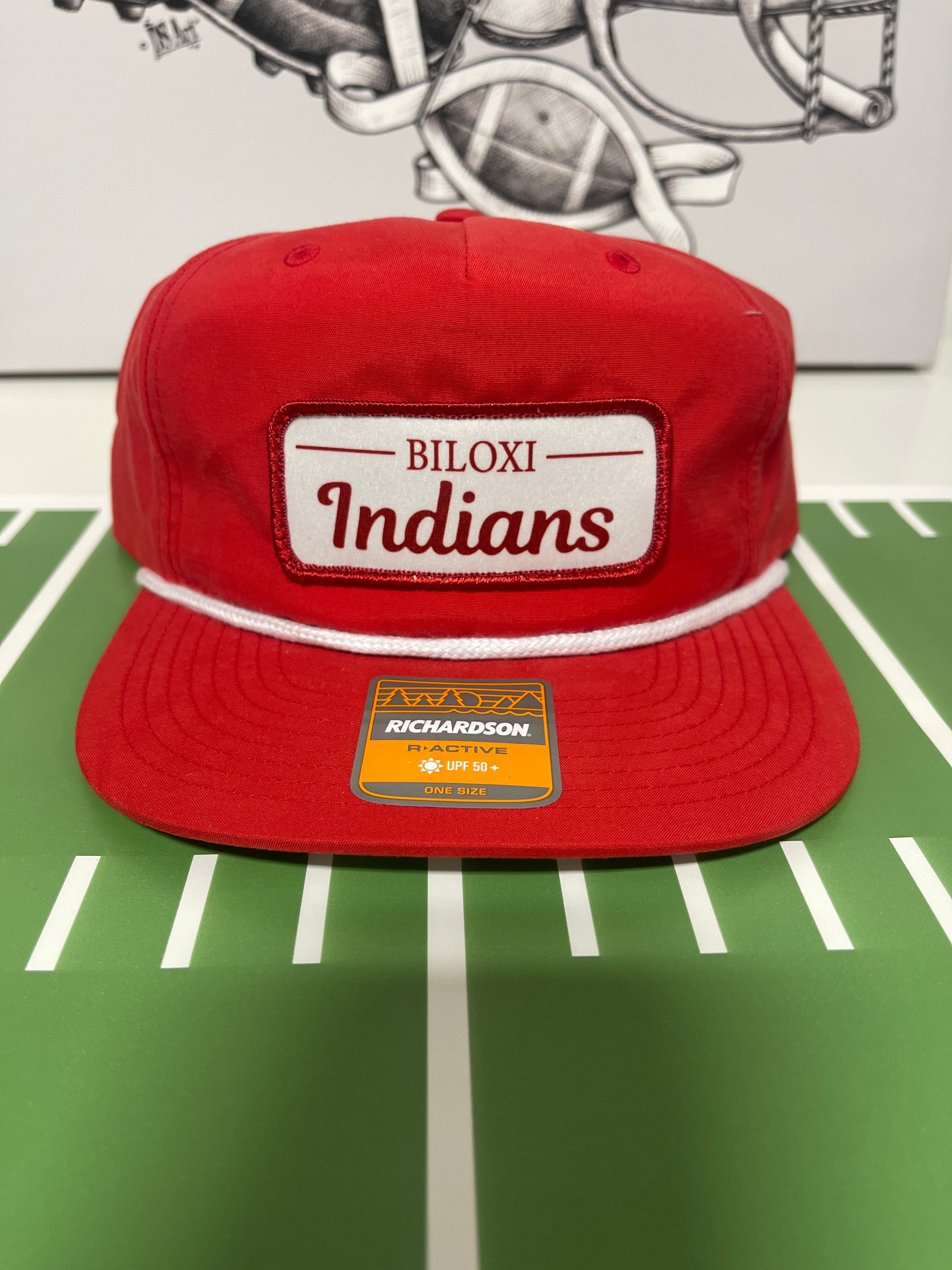 Square Patch Red with White Rope Hat- Biloxi