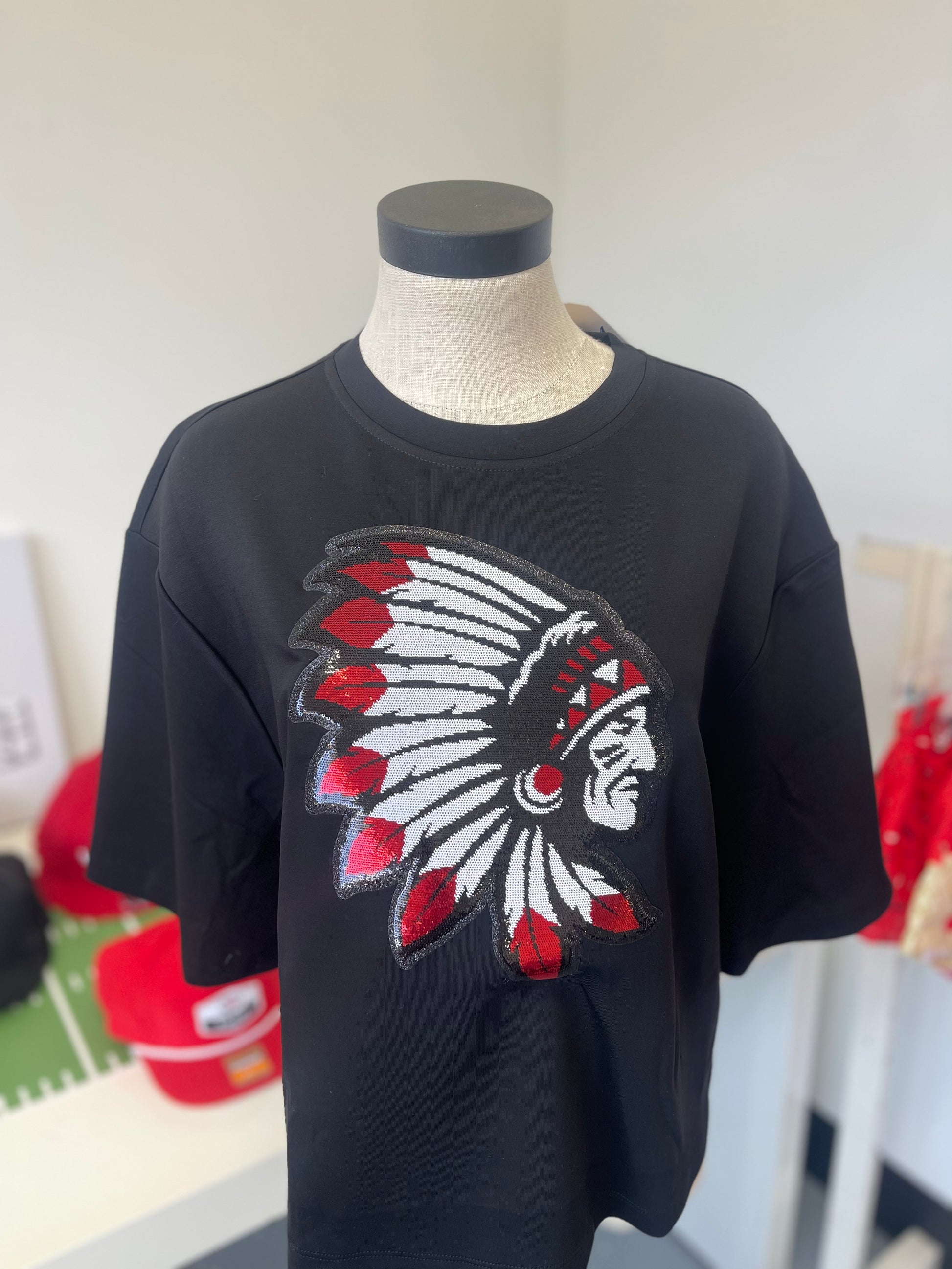 Pride of Biloxi Sequin Indian Top