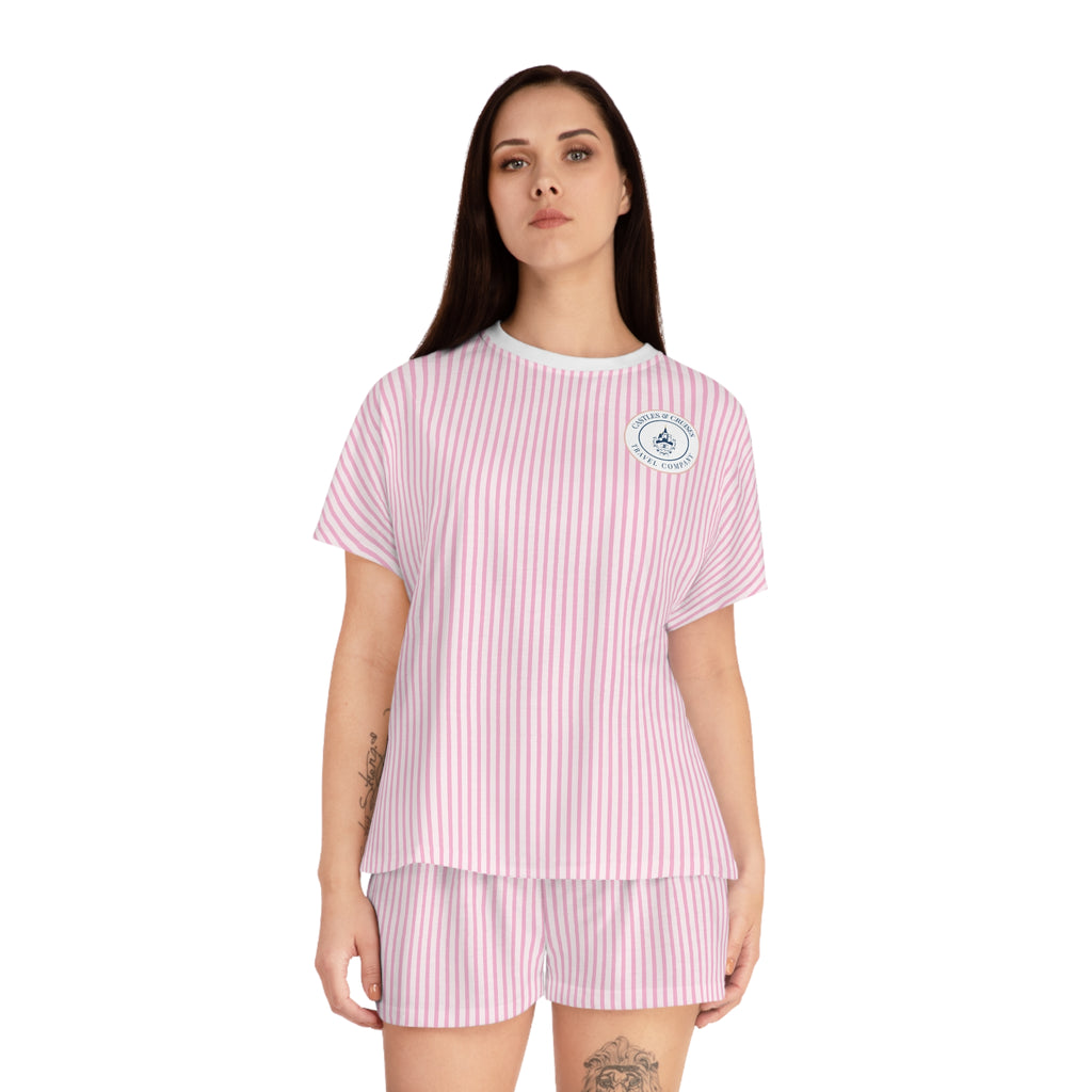 Stripe Women's Short Pajama Set (AOP)