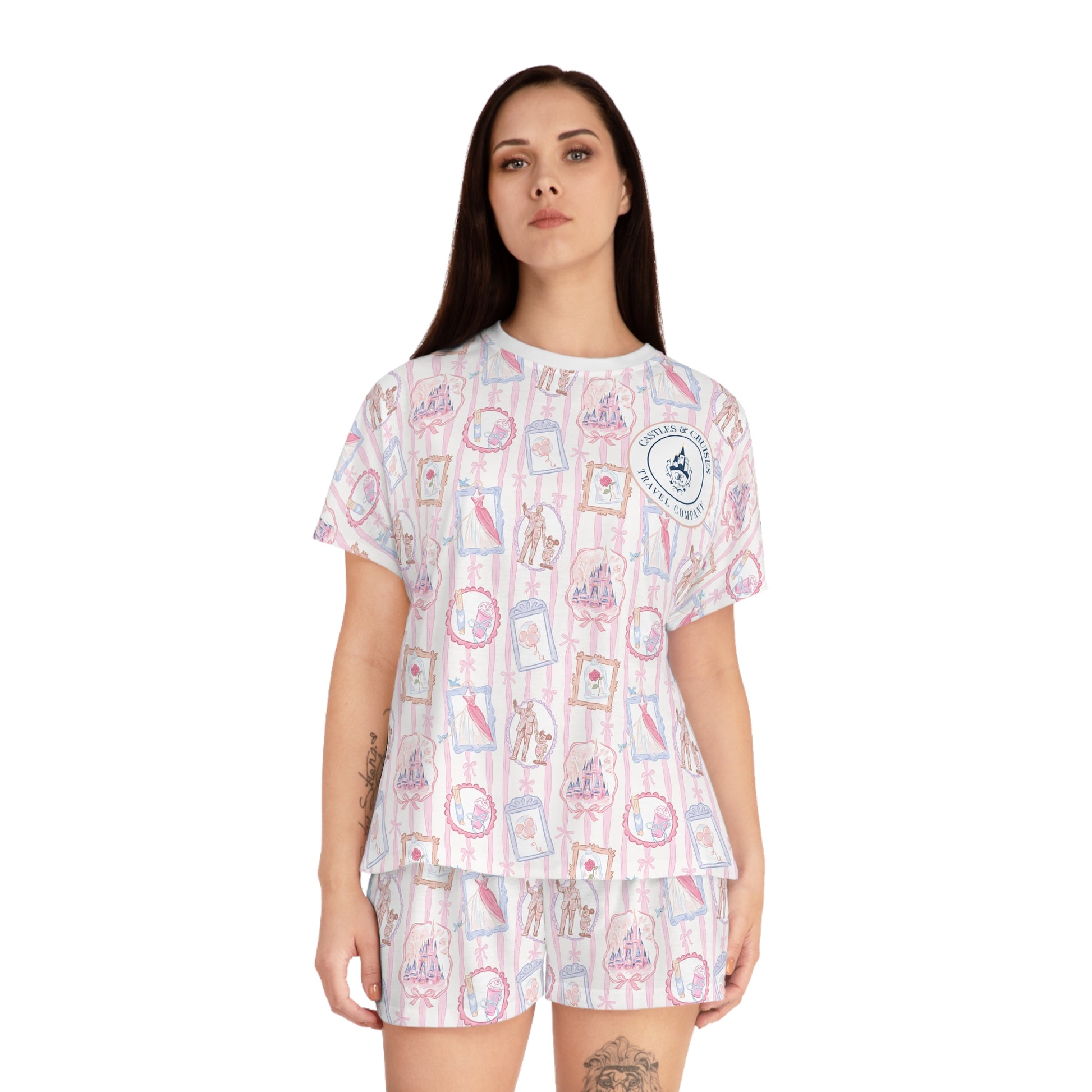Castles and Cruises Women's Short Pajama Set (AOP)