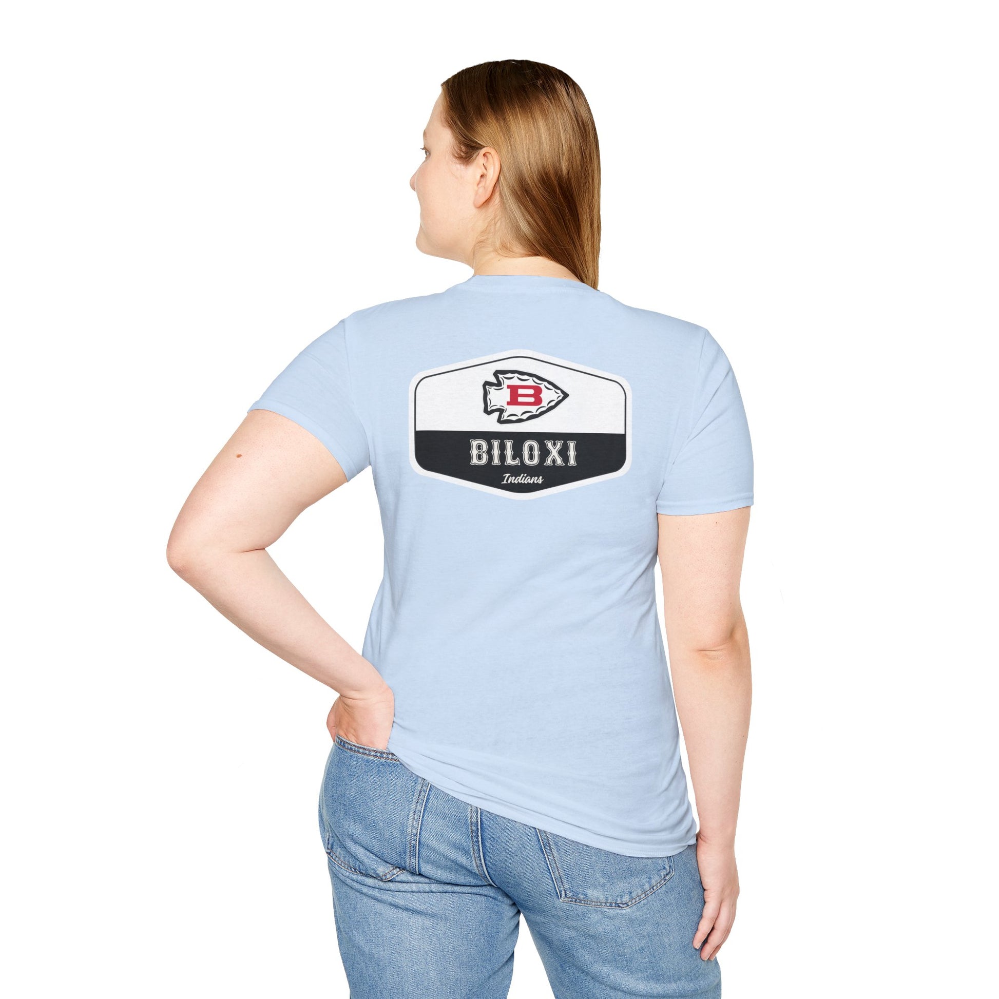 Biloxi Indians Rounded Shield Unisex T-Shirt