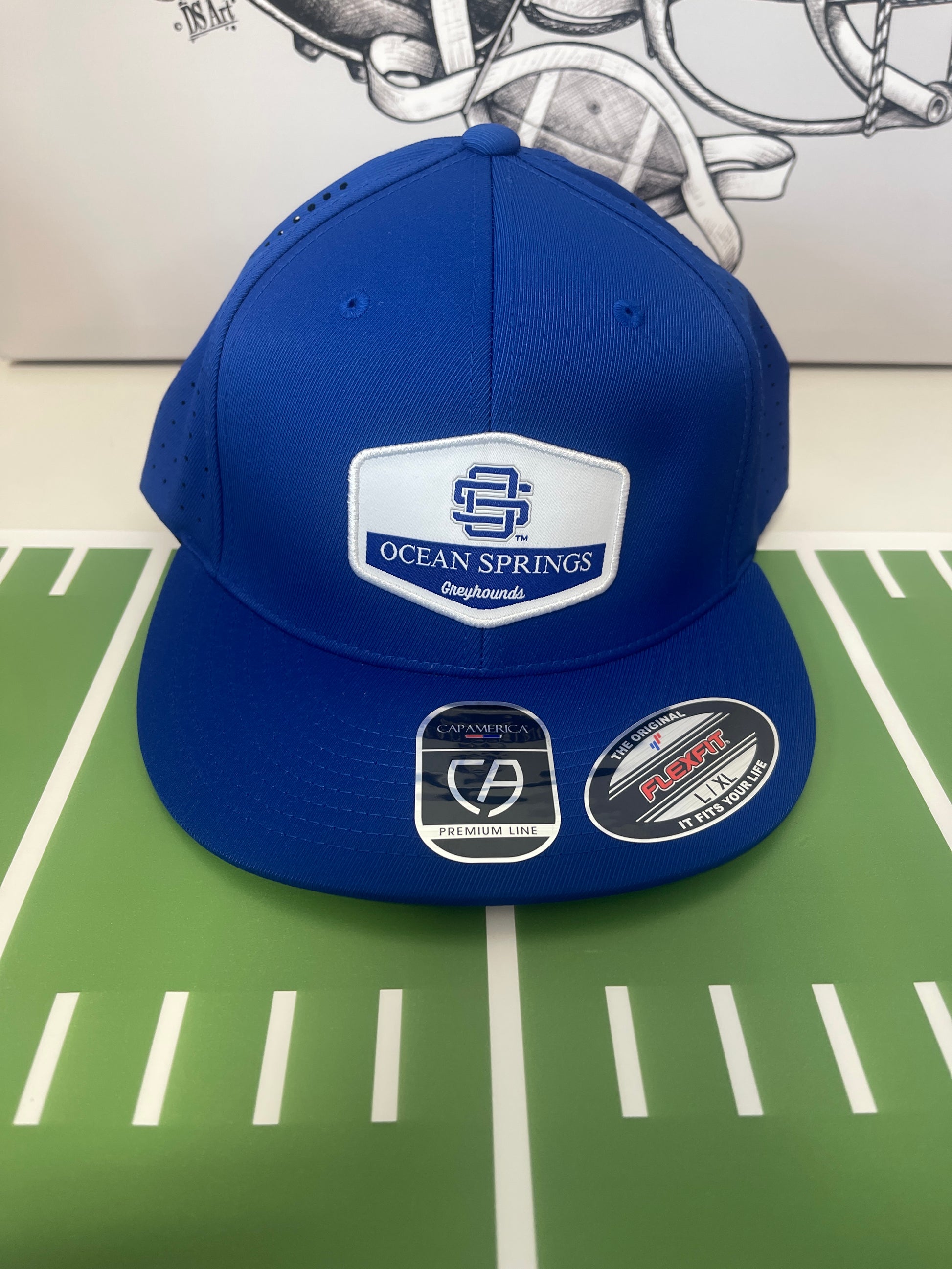 The Shield Patch Flex Fit Hat- Ocean Springs
