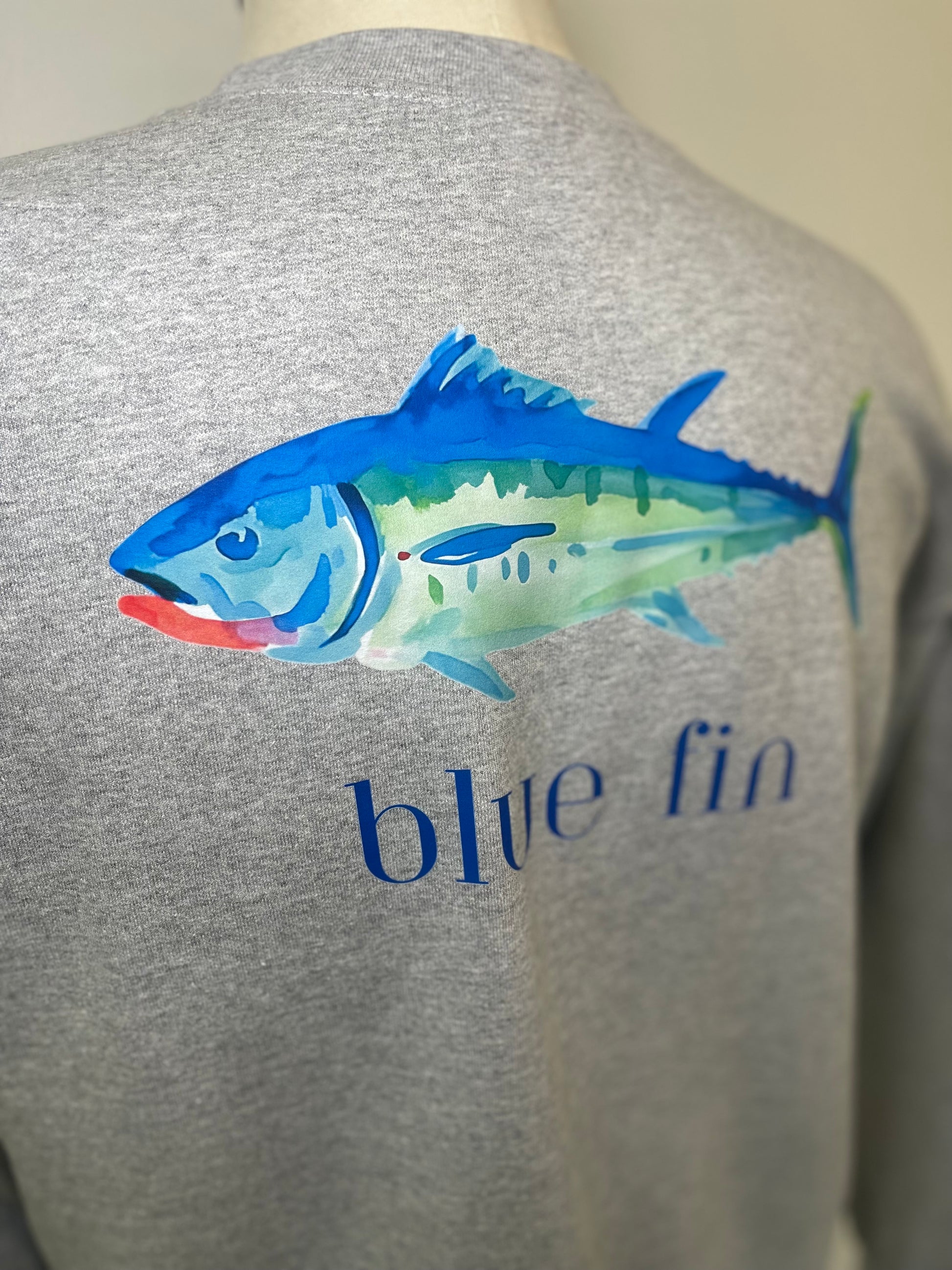 Blue Fin Watercolor Logo Crewneck Sweatshirt