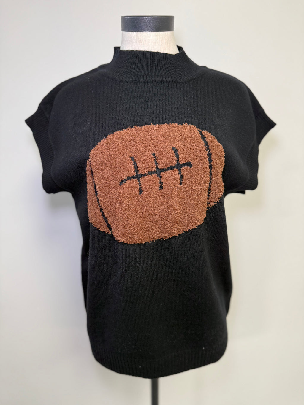 Pass the Ball Mock Neck Sweater Top
