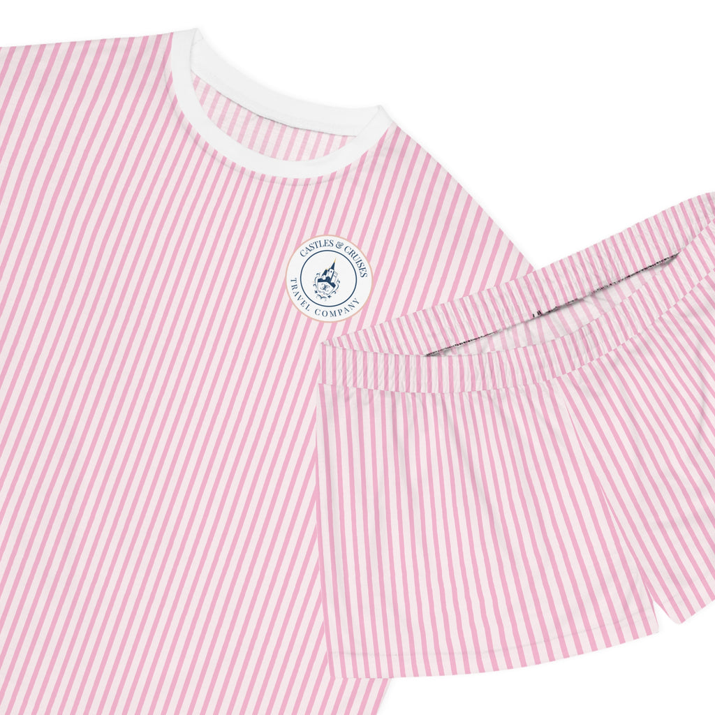 Stripe Women's Short Pajama Set (AOP)
