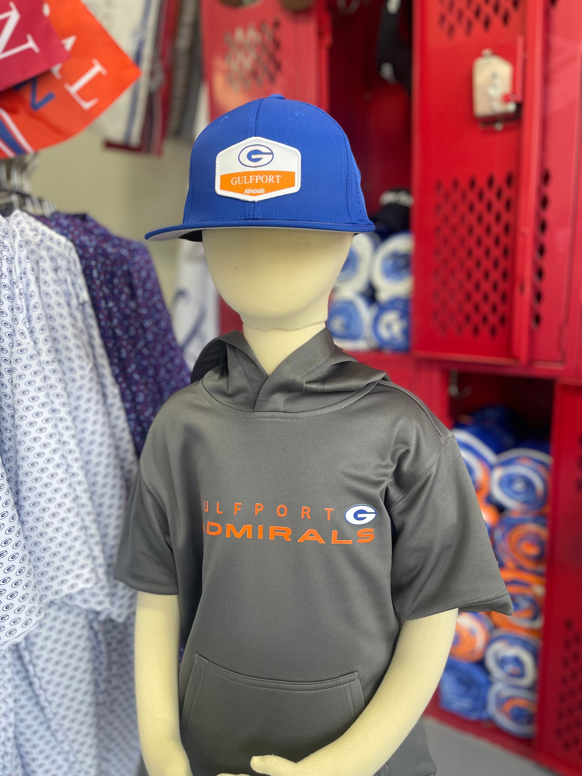 Gulfport Admirals Vibe Short Sleeve Hoodie YOUTH (Grey)