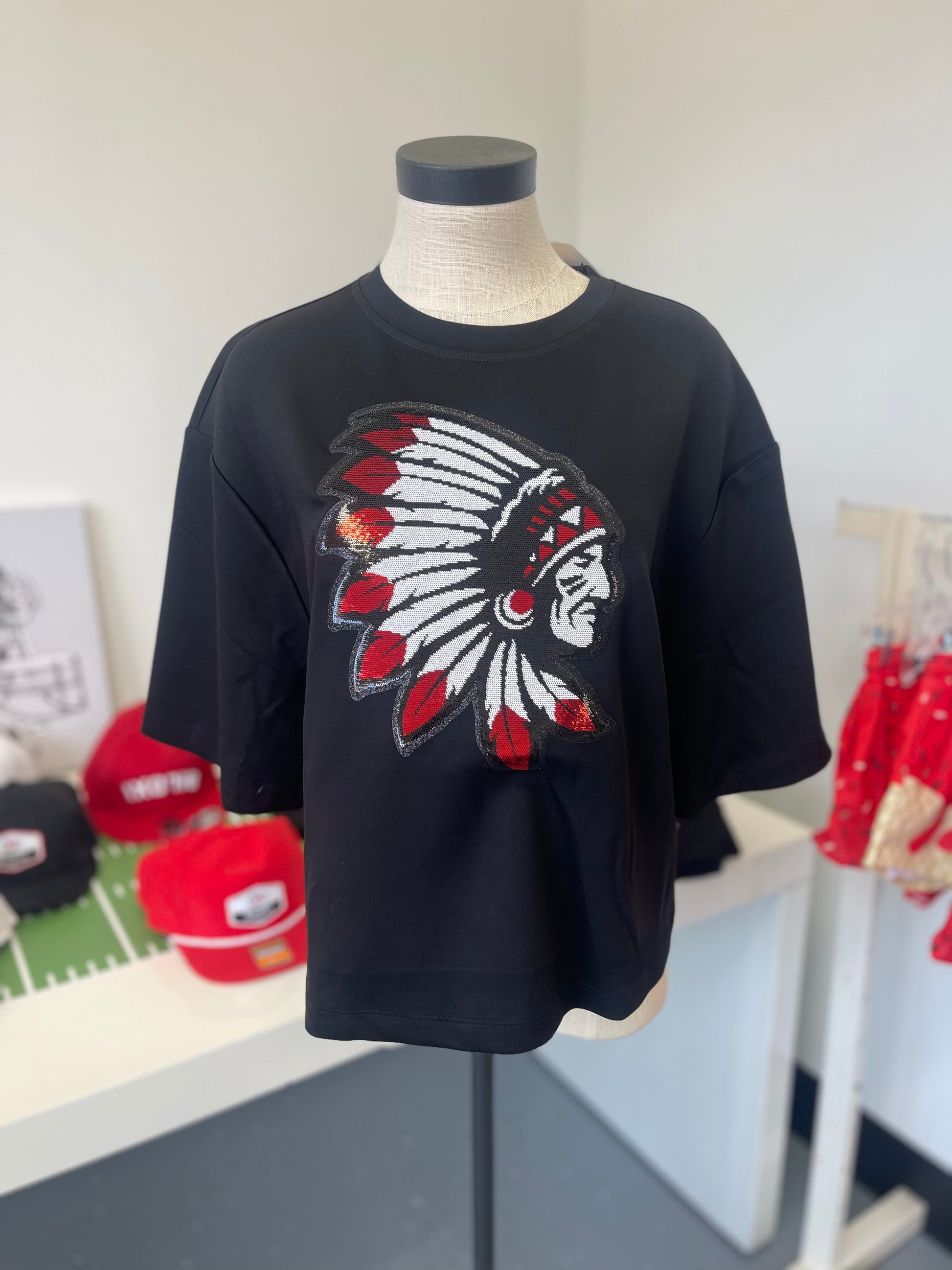 Pride of Biloxi Sequin Indian Top