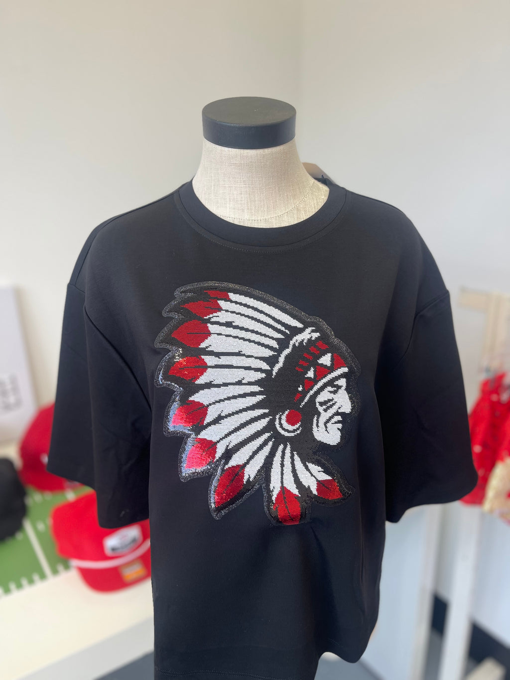 Pride of Biloxi Sequin Indian Top