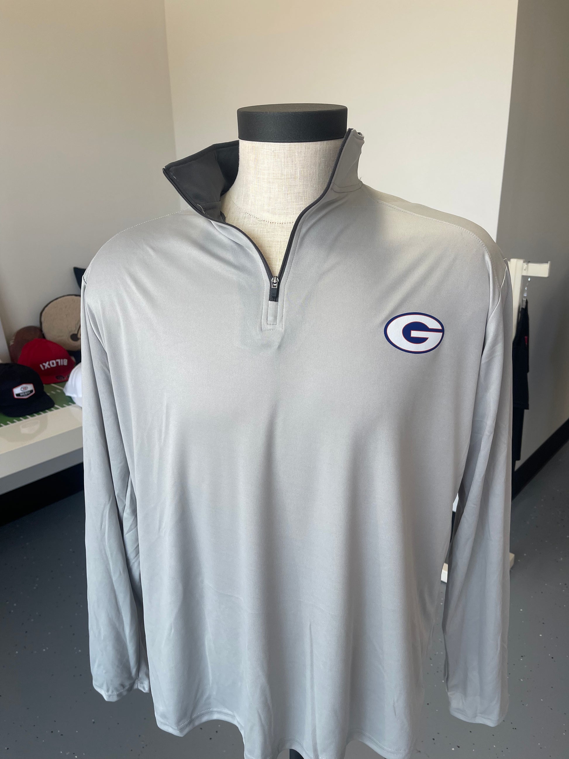 Gulfport - Silver Men's Quarter Zip Pullover - Badger B Core Polyester