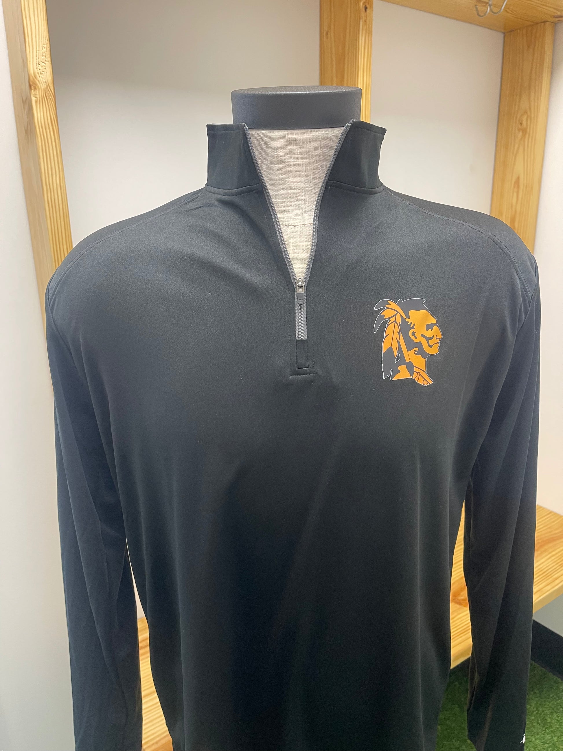 D'Iberville - Men's Quarter Zip Pullover Black - Badger B Core Polyester