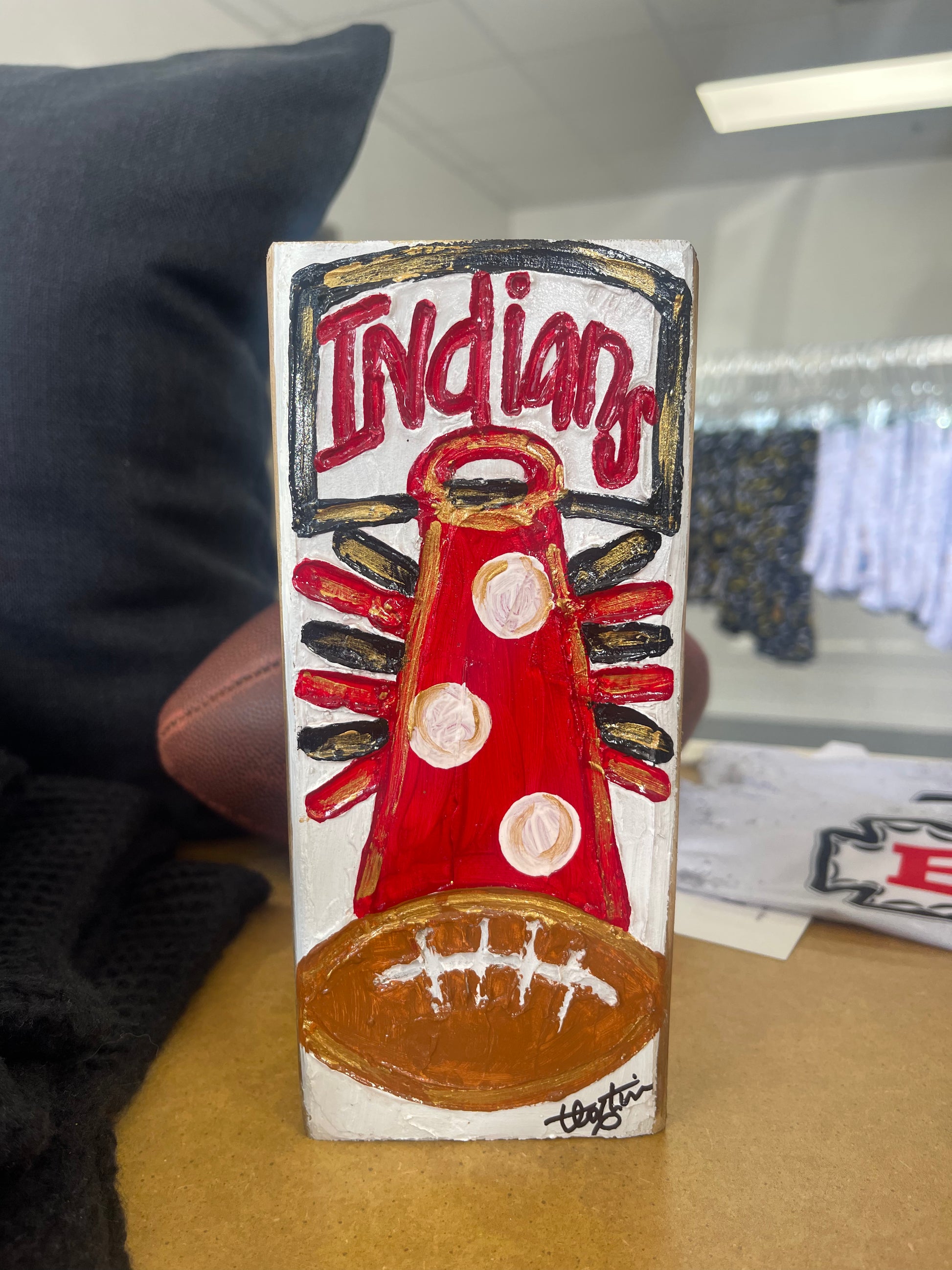 Indians Wooden Block