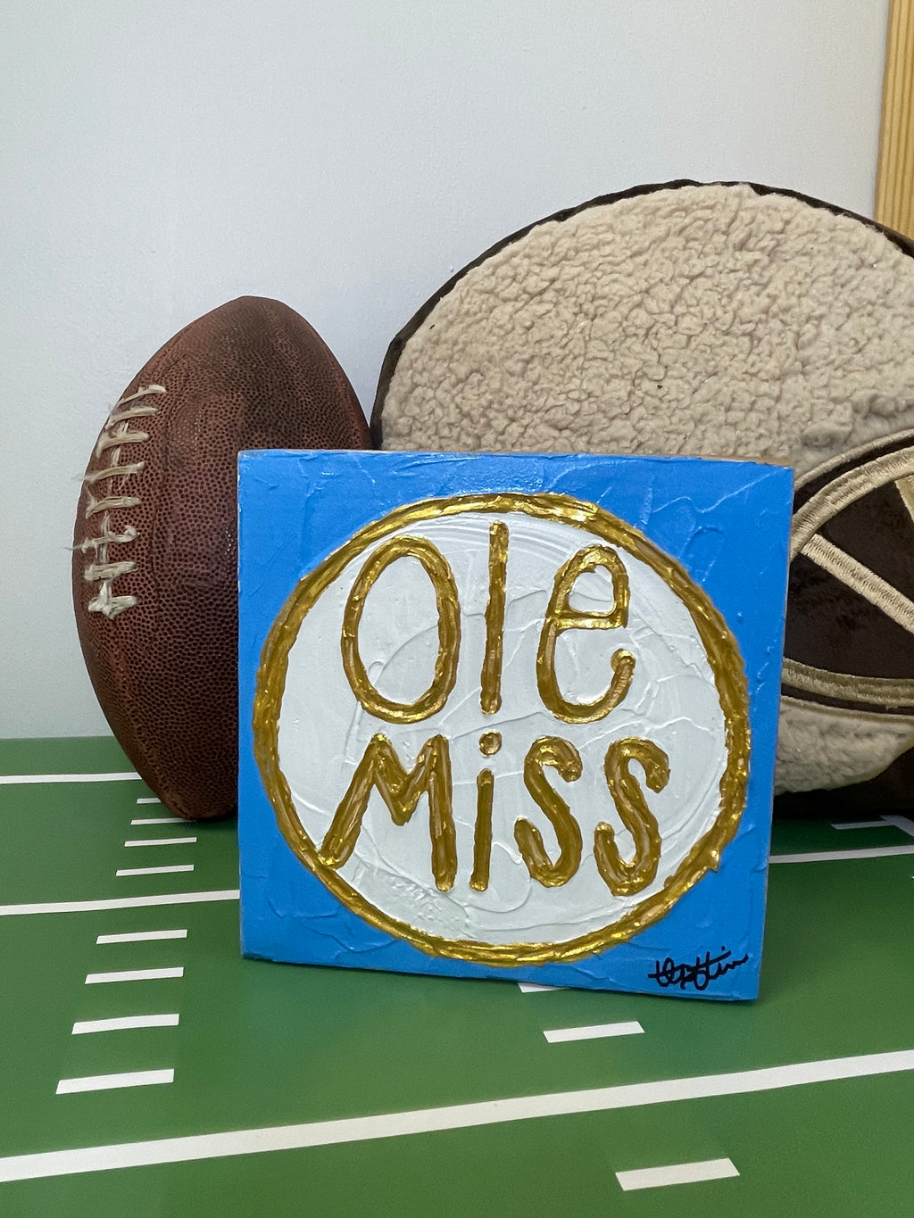 Ole Miss Medallion Wooden Spirit Block