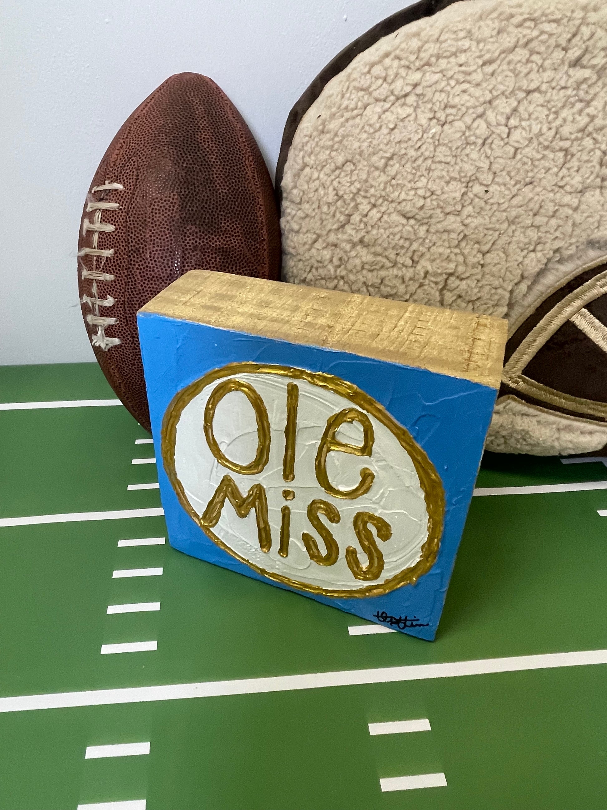 Ole Miss Medallion Wooden Spirit Block