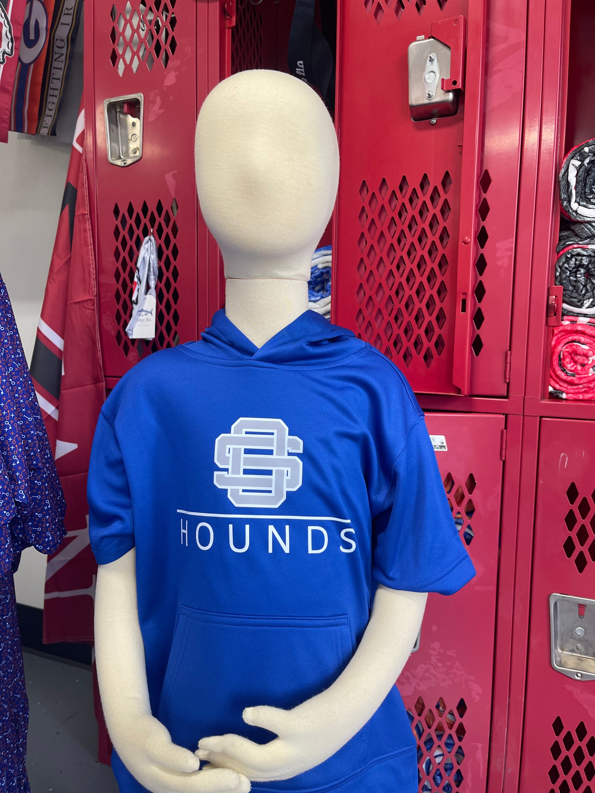 Ocean Springs Hounds Vibe Short Sleeve Hoodie YOUTH (blue)