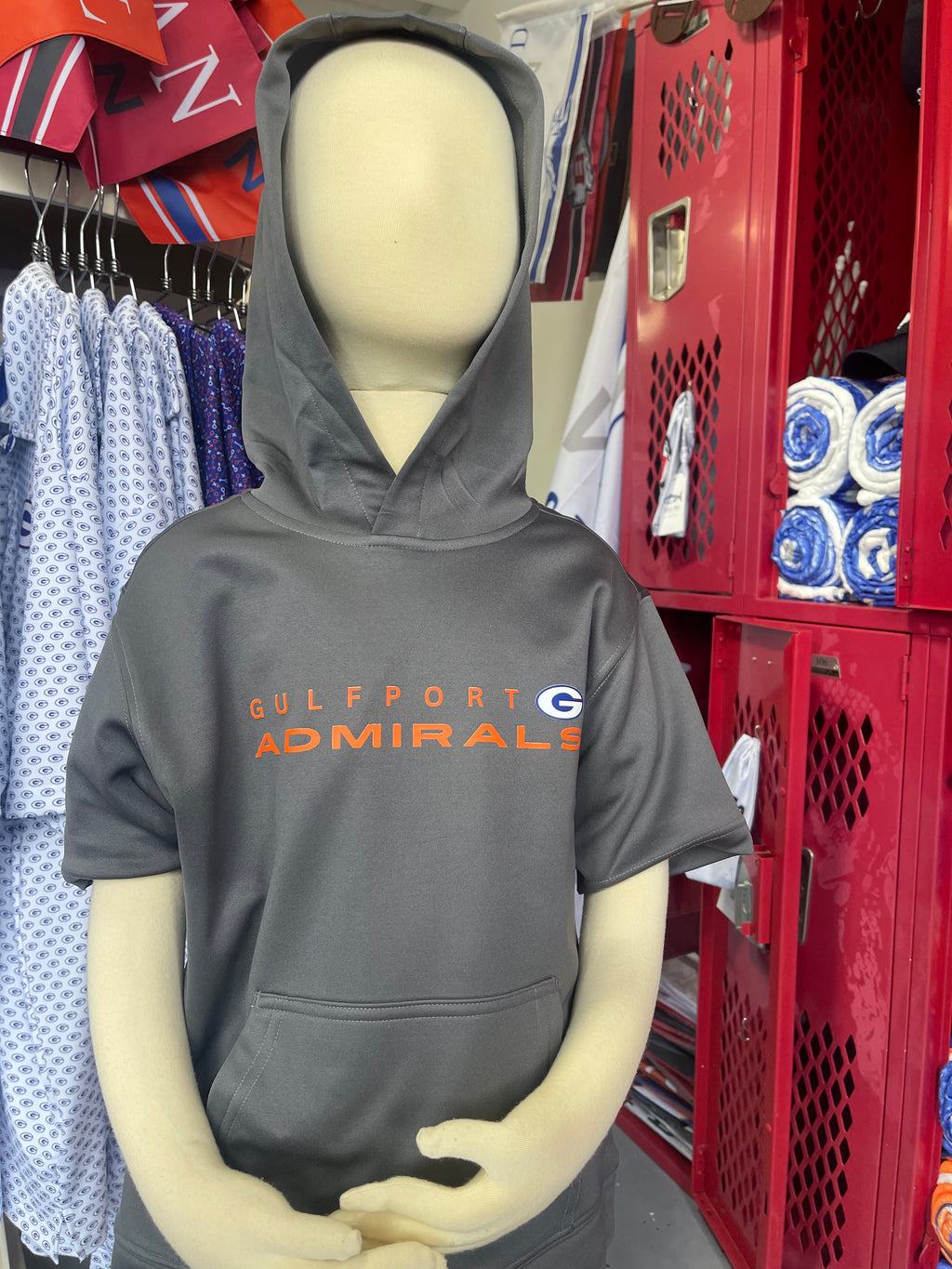 Gulfport Admirals Vibe Short Sleeve Hoodie YOUTH (Grey)