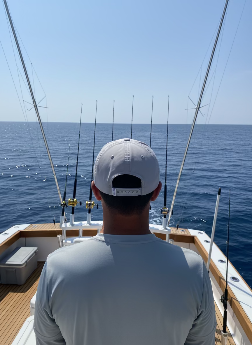 Suns Out. Fins Out. Blue Fin Hat (adult)